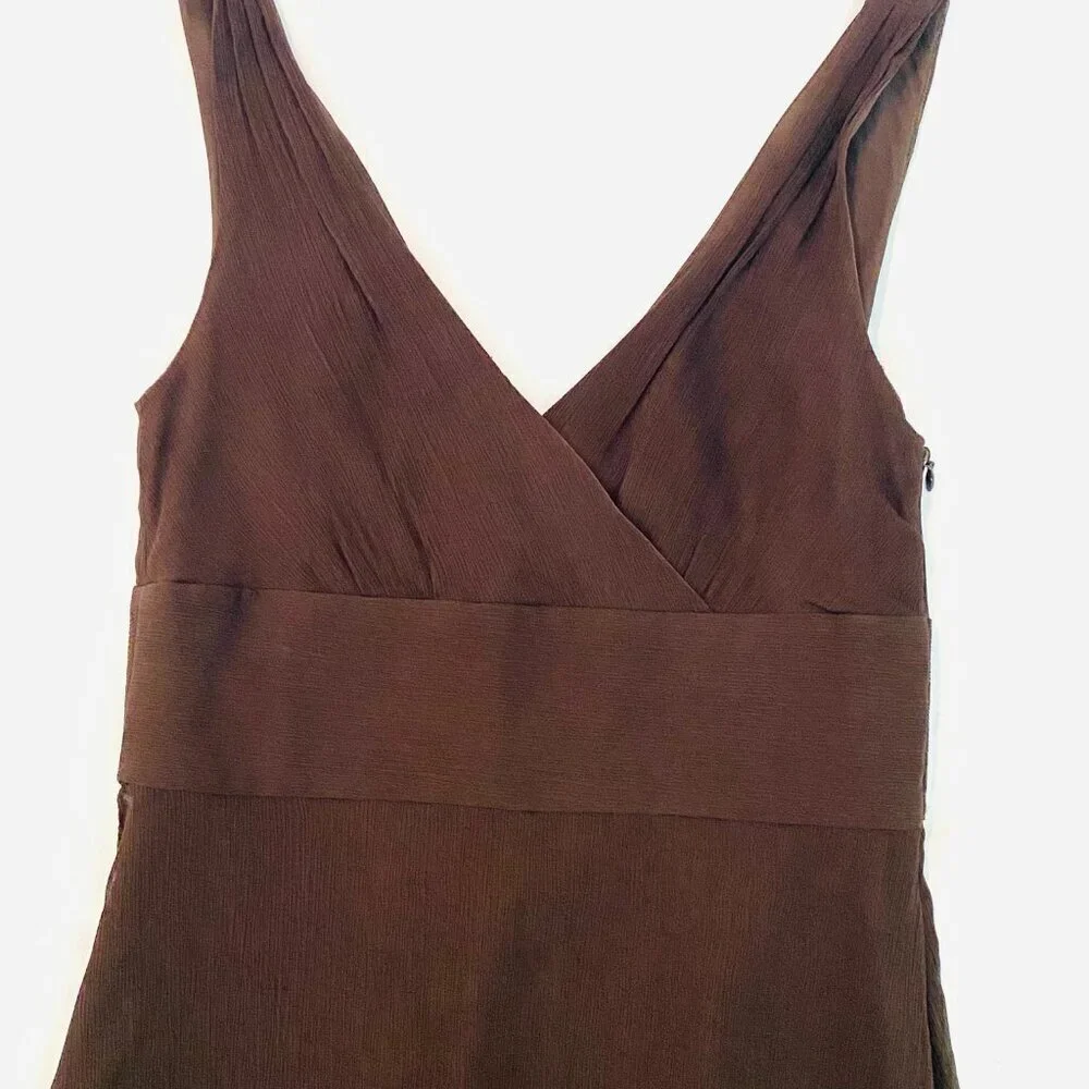 J Crew silk dress Womens Size 4 sleeveless brown cocktail evening fit and flare